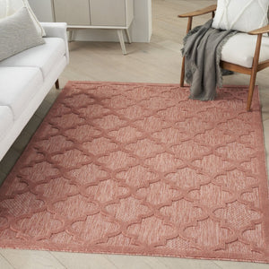 5' X 7' Coral Indoor Outdoor Area Rug