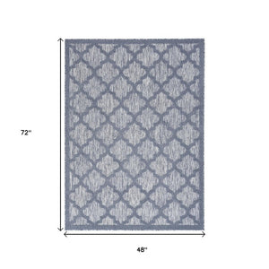 4' X 6' Denim Blue Indoor Outdoor Area Rug