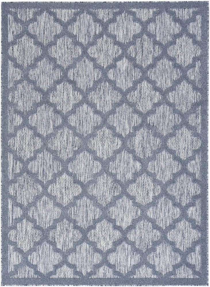 5' X 7' Denim Blue Indoor Outdoor Area Rug