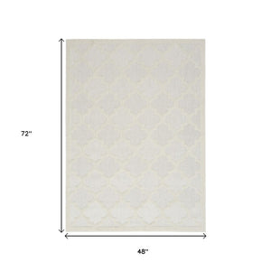 4' X 6' Ivory Indoor Outdoor Area Rug