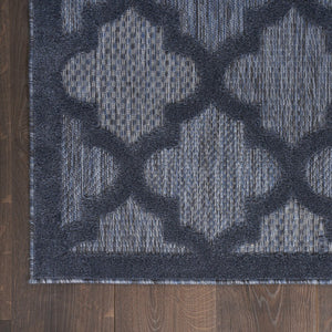 5' X 7' Blue Indoor Outdoor Area Rug