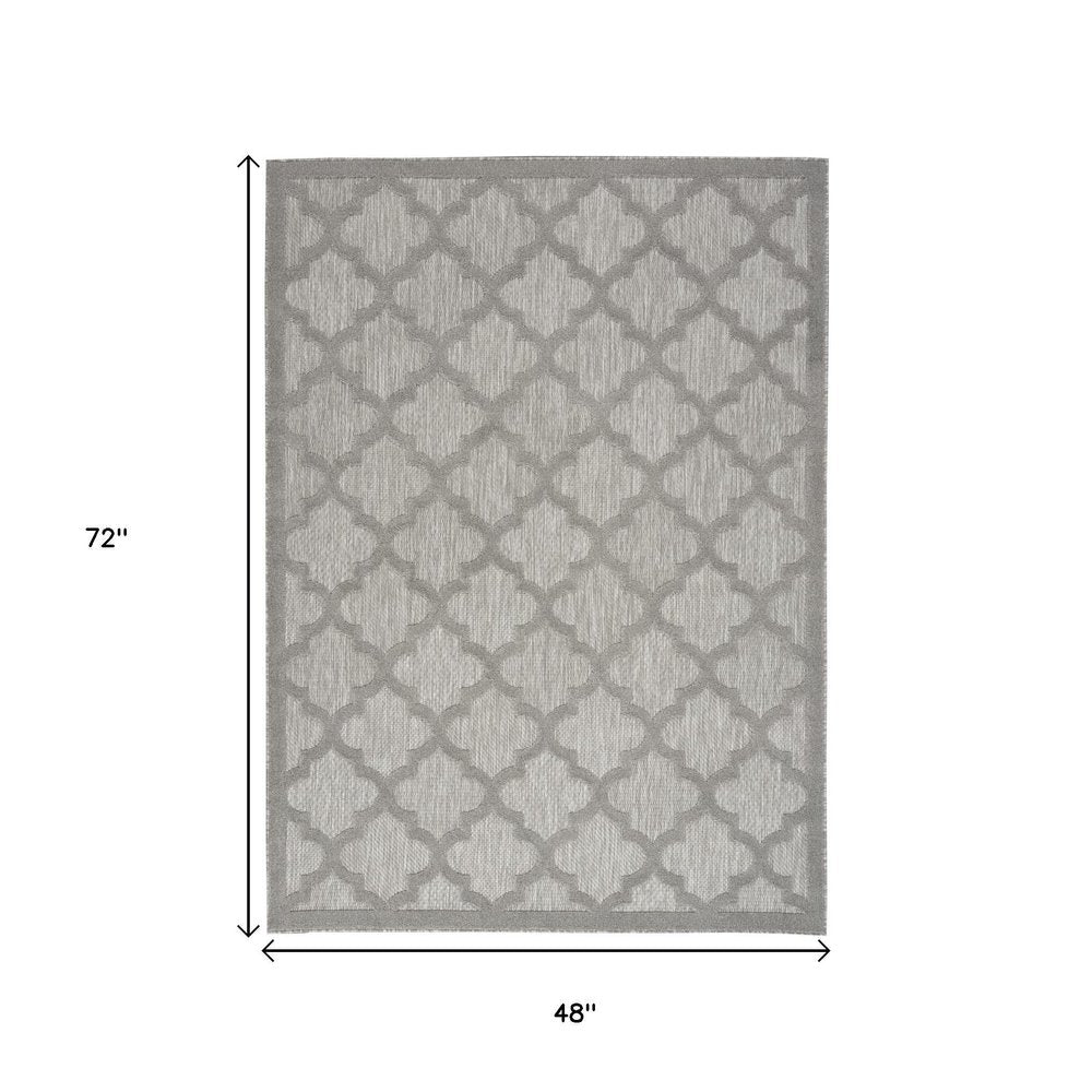 4' X 6' Gray Indoor Outdoor Area Rug