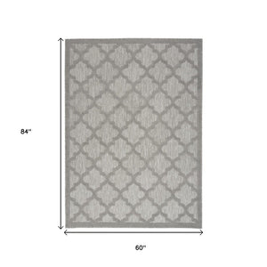 5' X 7' Gray Indoor Outdoor Area Rug
