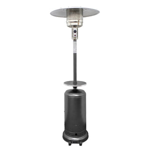 48000 BTU Silver Steel Propane Cylindrical Pole Standing Patio Heater