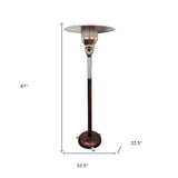 41000 BTU Bronze Steel Natural Gas Cylindrical Pole Standing Patio Heater