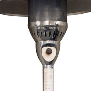 41000 BTU Silver Steel Natural Gas Cylindrical Pole Standing Patio Heater