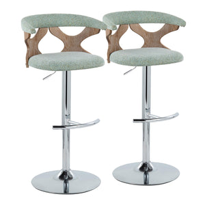Gardenia - Contemporary Adjustable Barstool With Swivel / Rounded T Footrest (Set of 2) by Couch.com