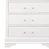 16" White Solid Wood Five Drawer Chest with LED Lighting