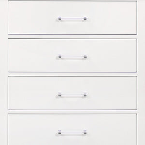 16" White Solid Wood Five Drawer Chest with LED Lighting