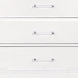 16" White Solid Wood Five Drawer Chest with LED Lighting