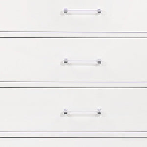 16" White Solid Wood Five Drawer Chest with LED Lighting