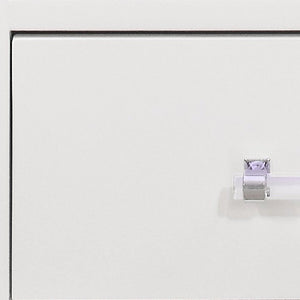 24" White Wood Lighted Two Drawer Nightstand