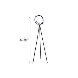 60" Black LED Tripod Floor Lamp With Black Metal Novelty Shade