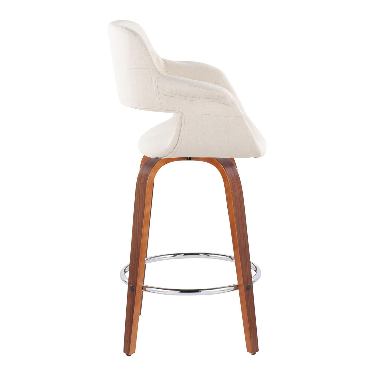 Vintage Flair - Mid-Century Modern Fixed Height Counter Stool With Swivel With Round Footrest (Set of 2) by Couch.com