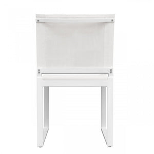 Set of Two 20" White Aluminum Indoor Outdoor Dining Chair