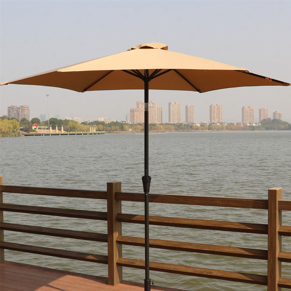 9' Pole Umbrella With Carry Bag - Taupe by Couch.com