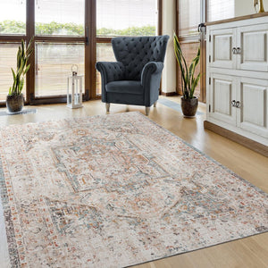 8' X 10' Beige Indoor Outdoor Area Rug