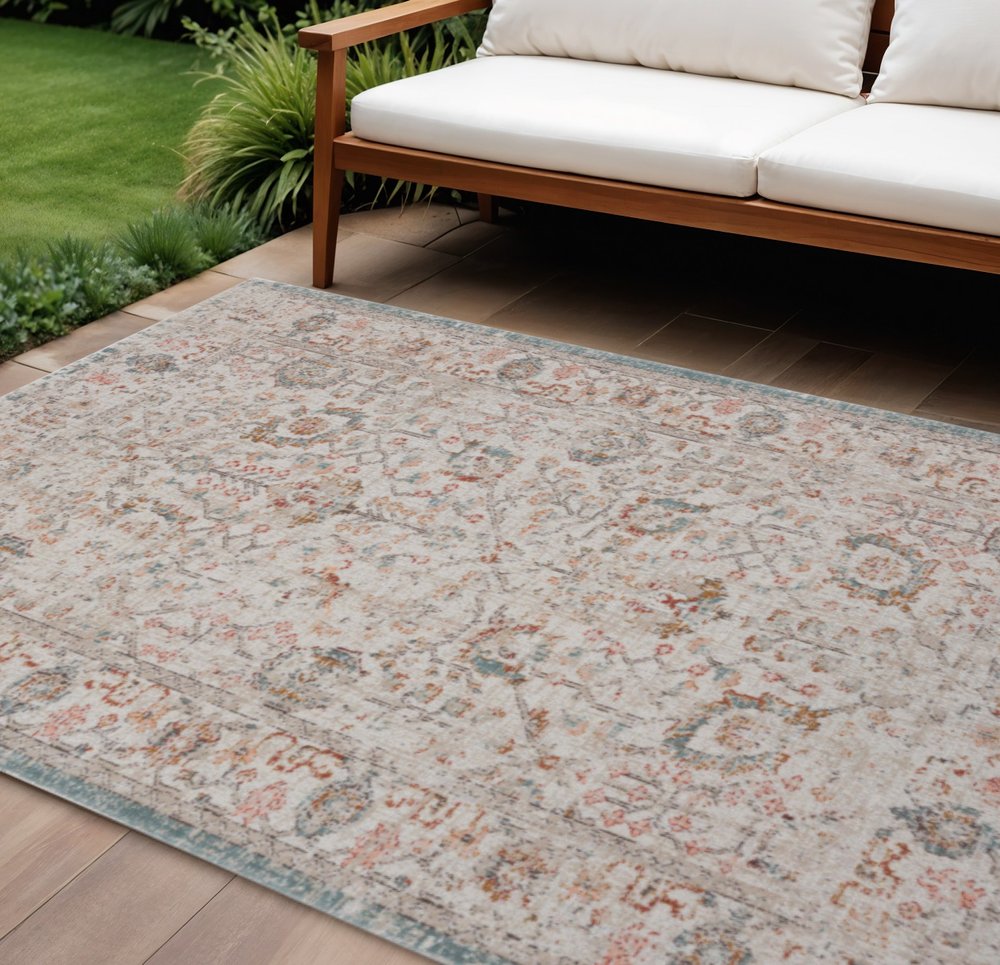 8' X 10' Beige Indoor Outdoor Area Rug