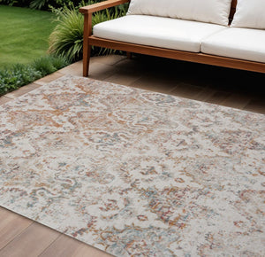 8' X 10' Beige Indoor Outdoor Area Rug
