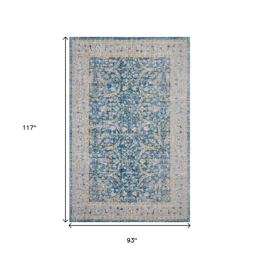 8' X 10' Blue Indoor Outdoor Area Rug