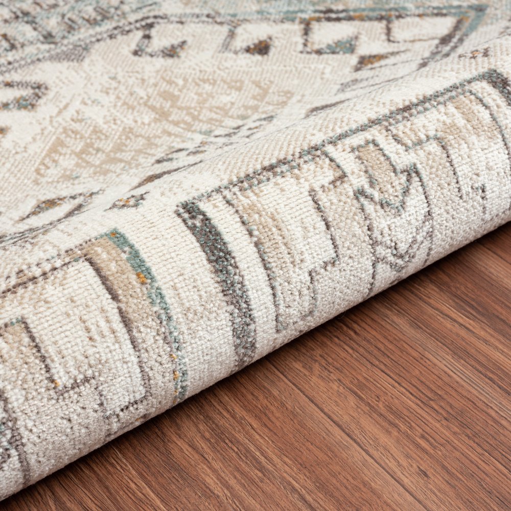 5' X 8' Cream Indoor Outdoor Area Rug
