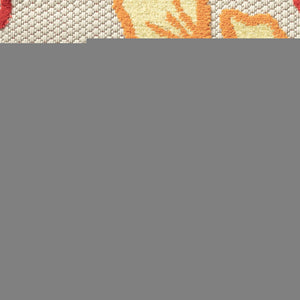 8' X 10' Orange And Ivory Indoor Outdoor Area Rug