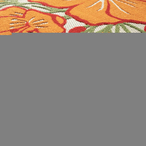 8' X 10' Orange And Ivory Indoor Outdoor Area Rug