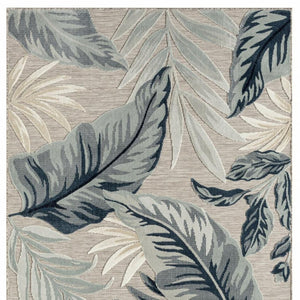 5' X 7' Blue And Gray Indoor Outdoor Area Rug