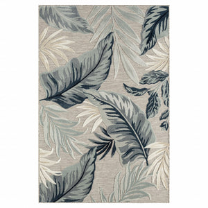 5' X 7' Blue And Gray Indoor Outdoor Area Rug