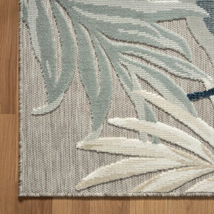 5' X 7' Blue And Gray Indoor Outdoor Area Rug