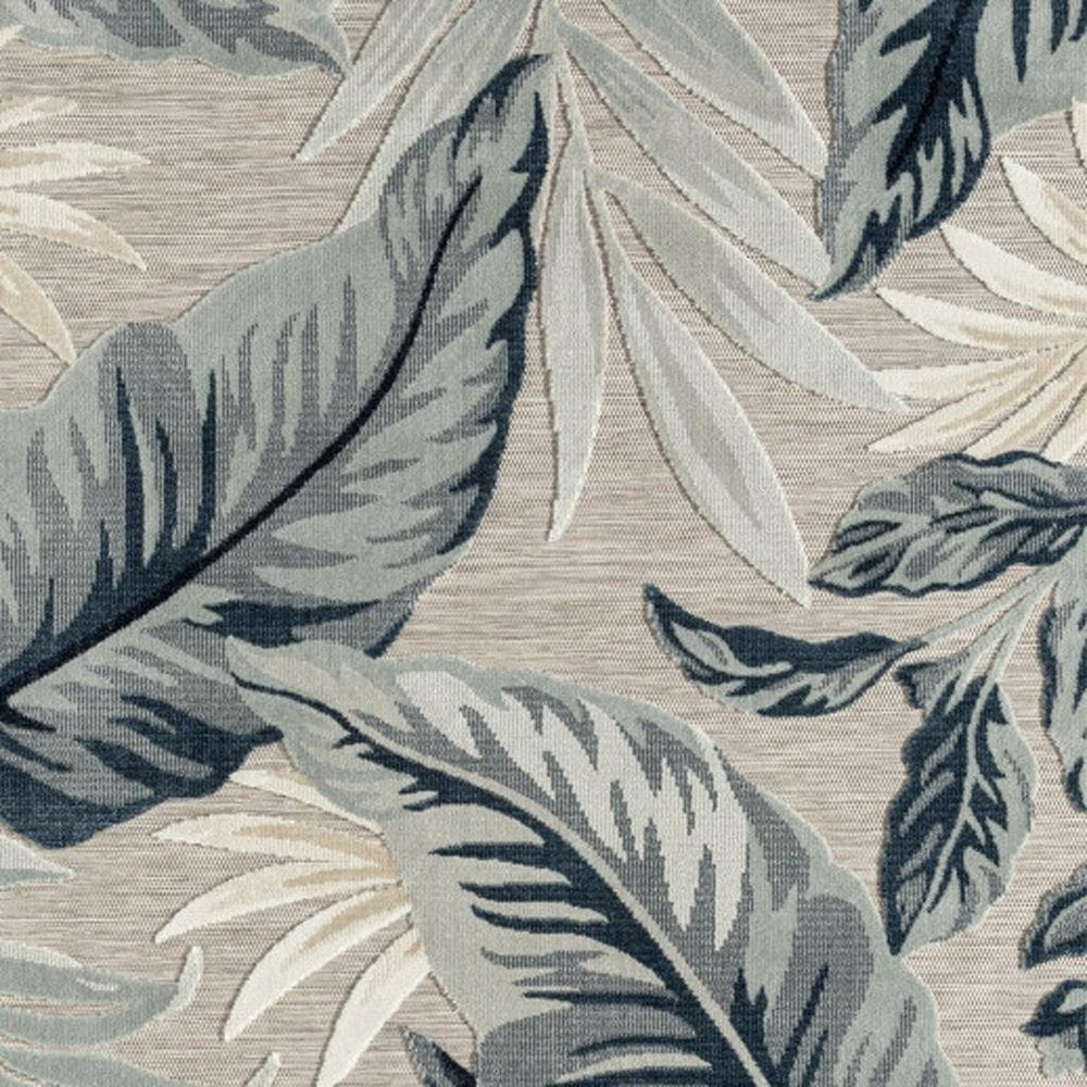 5' X 7' Blue And Gray Indoor Outdoor Area Rug