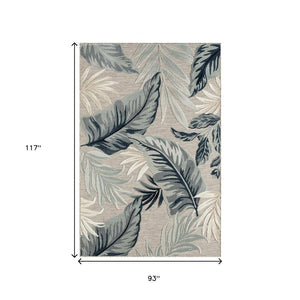 8' X 10' Blue And Gray Indoor Outdoor Area Rug