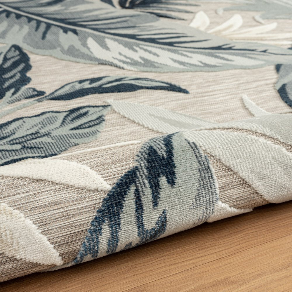 8' X 10' Blue And Gray Indoor Outdoor Area Rug