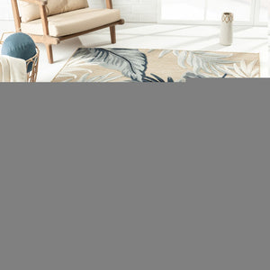 8' X 10' Blue And Gray Indoor Outdoor Area Rug