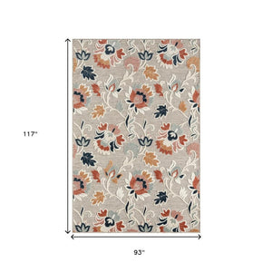 8' X 10' Blue And Gray Indoor Outdoor Area Rug