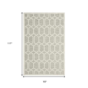 8' X 10' Gray And Ivory Indoor Outdoor Area Rug
