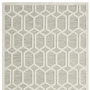 8' X 10' Gray And Ivory Indoor Outdoor Area Rug