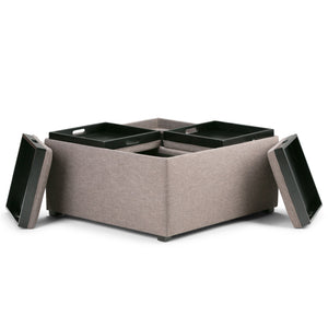 Avalon - Square Coffee Table, Storage Ottoman by Couch.com
