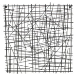32" X 32" Black Handcrafted Abstract Lines Metal Hanging Dimensional Sculpture