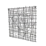 32" X 32" Black Handcrafted Abstract Lines Metal Hanging Dimensional Sculpture