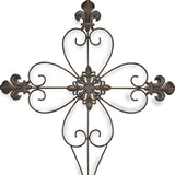 29" X 22" Bronze Metal Hanging Wall Cross Dimensional Sculpture