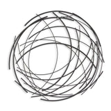 26" X 26" Black Metal Abstract Lines Round Hanging Dimensional Sculpture