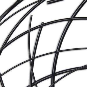 26" X 26" Black Metal Abstract Lines Round Hanging Dimensional Sculpture