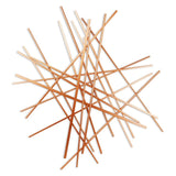 35" X 34" Rose Gold Metal Abstract Lines Hanging Dimensional Sculpture