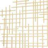 31" X 31" Gold Metal Abstract Lines Hanging Dimensional Sculpture