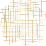 31" X 31" Gold Metal Abstract Lines Hanging Dimensional Sculpture