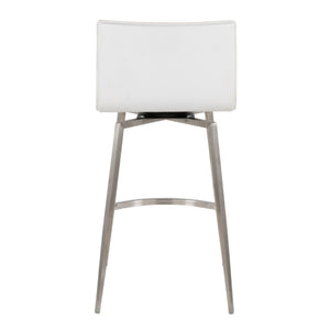 Mara - Upholstered Contemporary Fixed Height Counter Stool With Swivel (Set of 2) - White by Couch.com