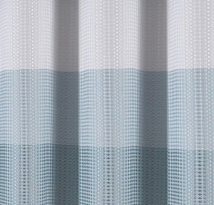 72" White And Blue Striped Shower Curtain