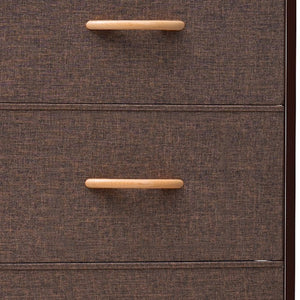 18" Brown Steel and Fabric Five Drawer Chest