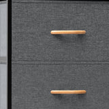 18" Gray And Black Steel And Fabric Five Drawer Dresser